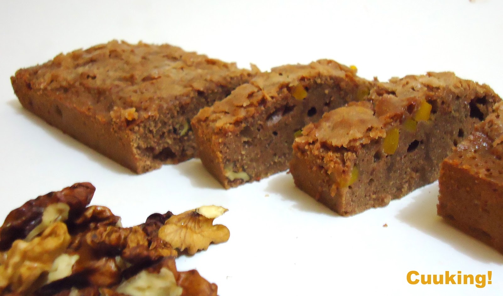 Brownie con nueces y calabaza