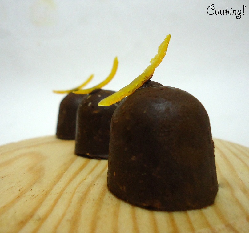 Bombones chocolate de naranja confitada 