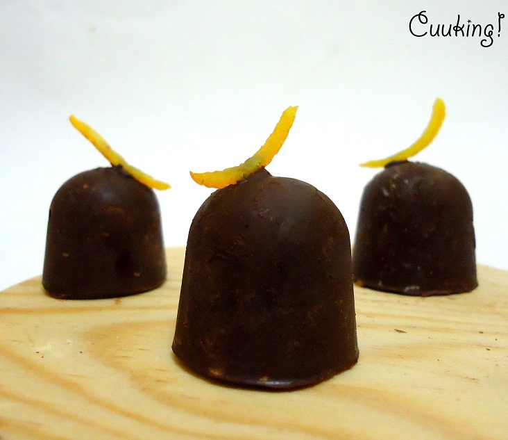 Bombones chocolate de naranja confitada 