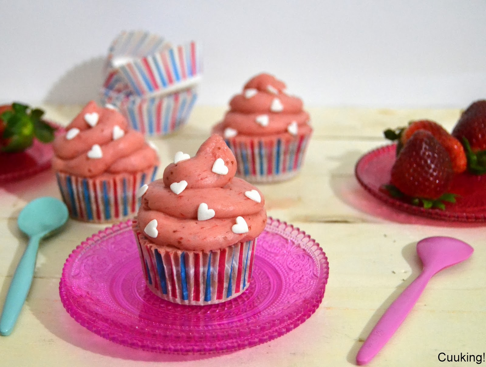 strawberry cupcakes fresas naturales san valentin 
