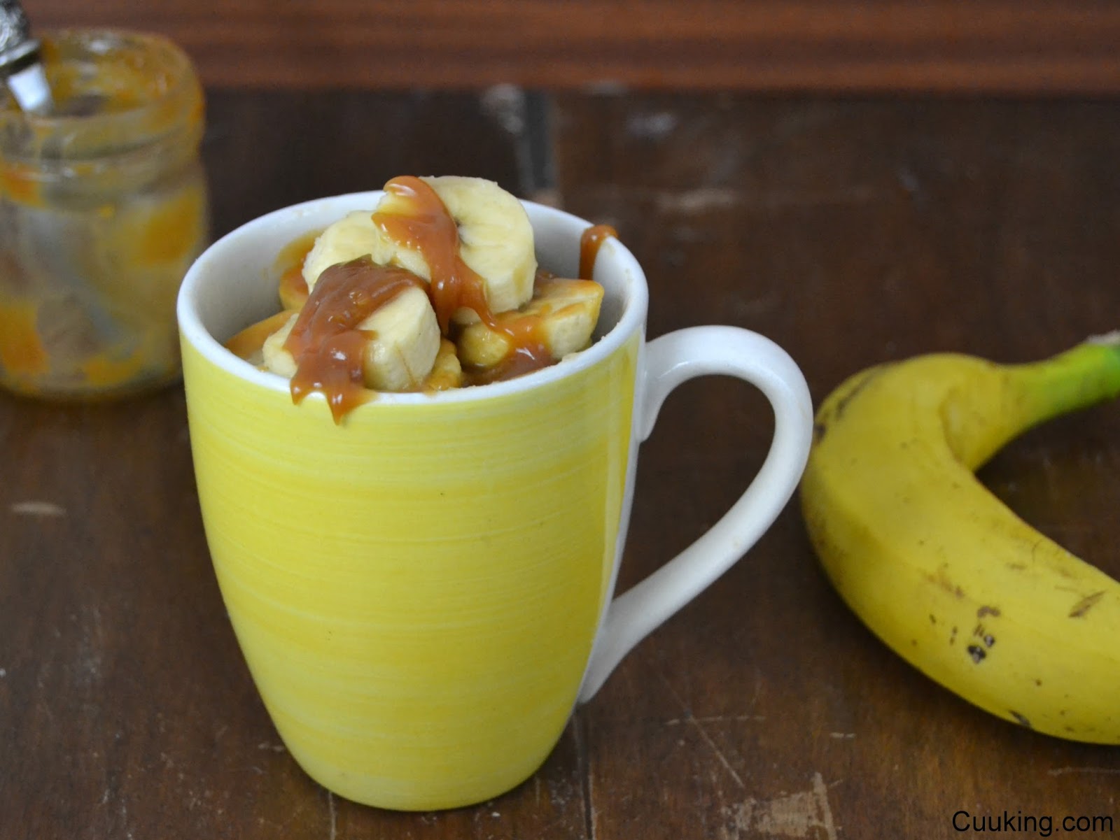 Mug cake de plátano y toffee 