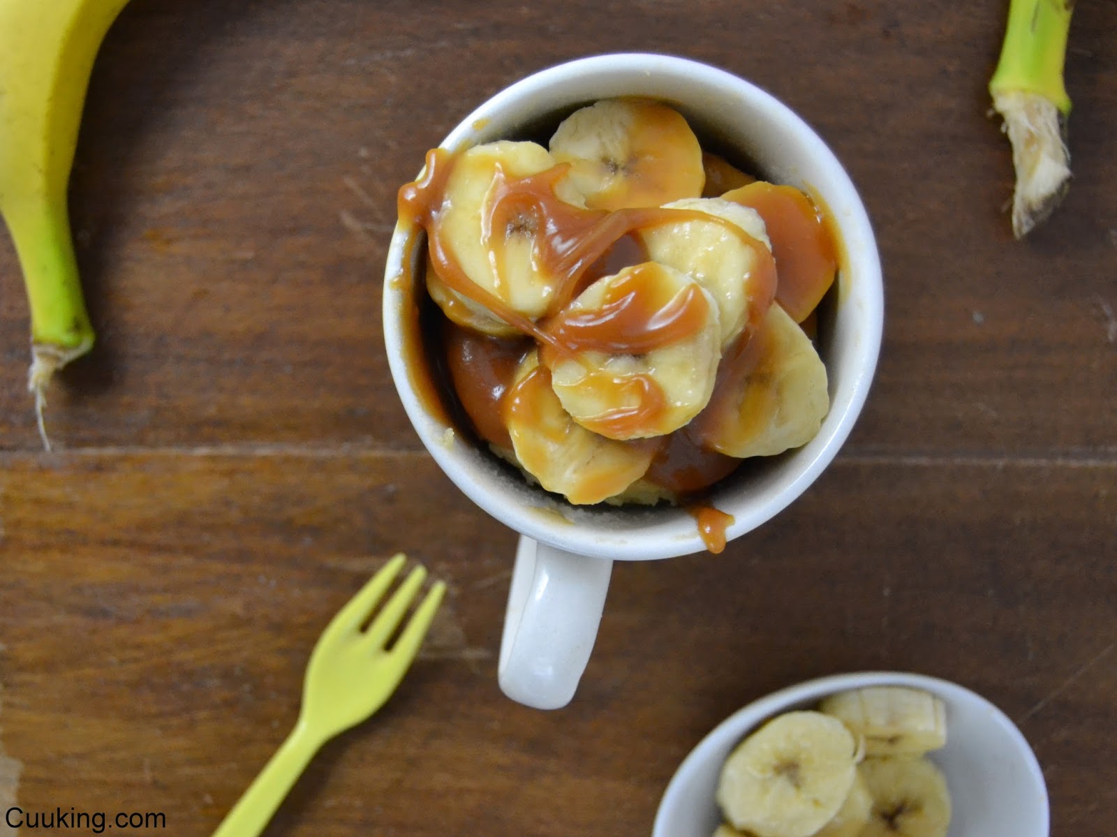 Mug cake de plátano y toffee 