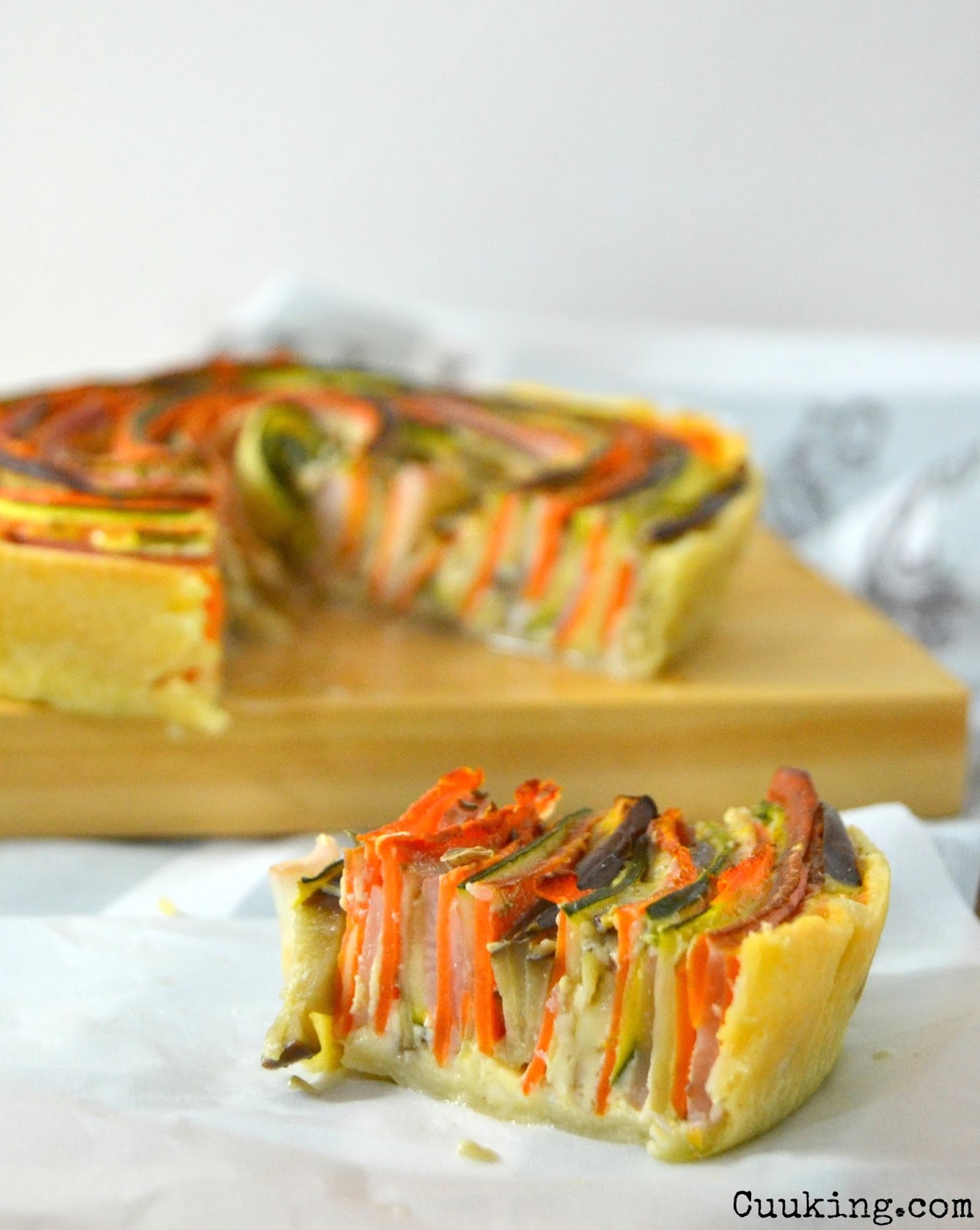 Quiche de verduras en espiral.