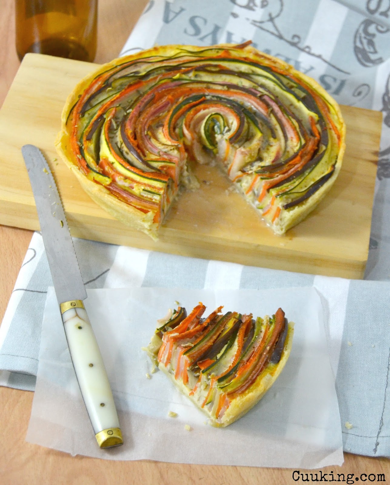 Quiche de verduras en espiral.