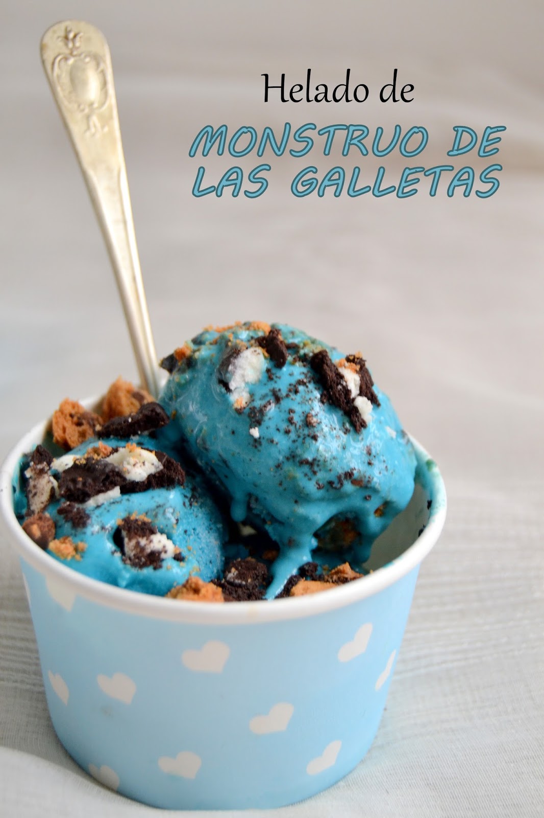 Helado de monstruo de las galletas cookie monster ice cream