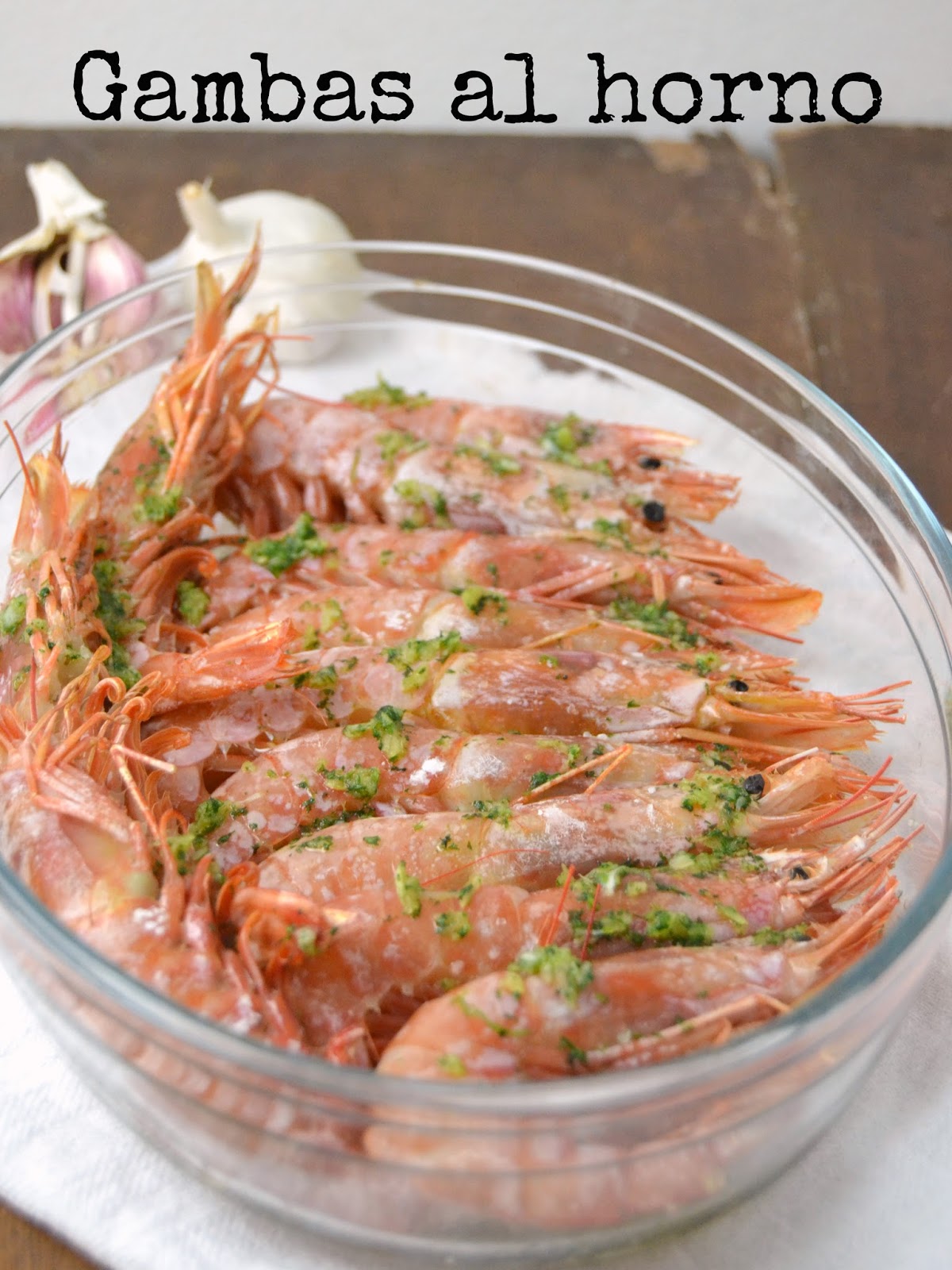 Gambas al horno con ajo y perejil