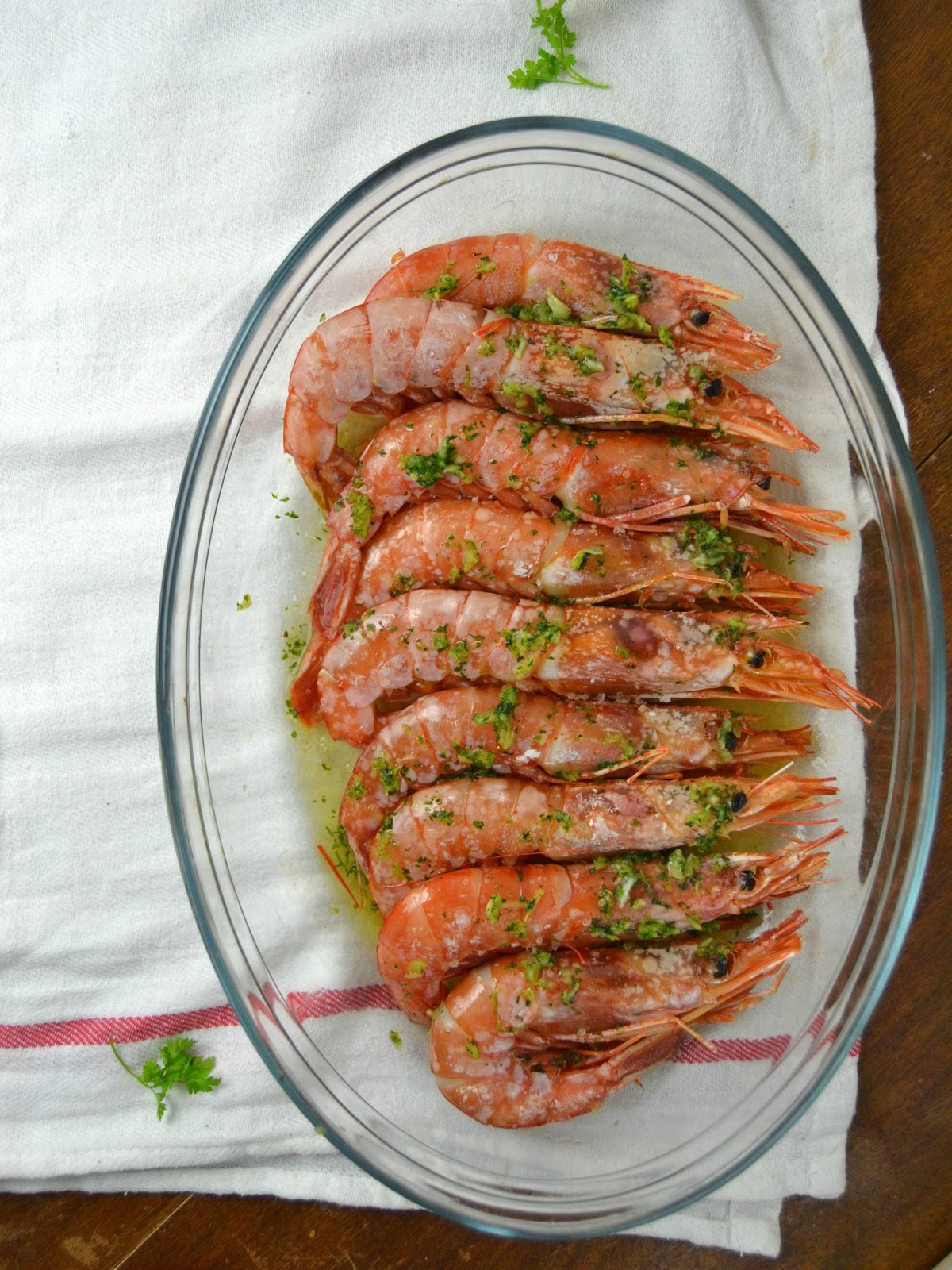 Gambas al horno con ajo y perejil