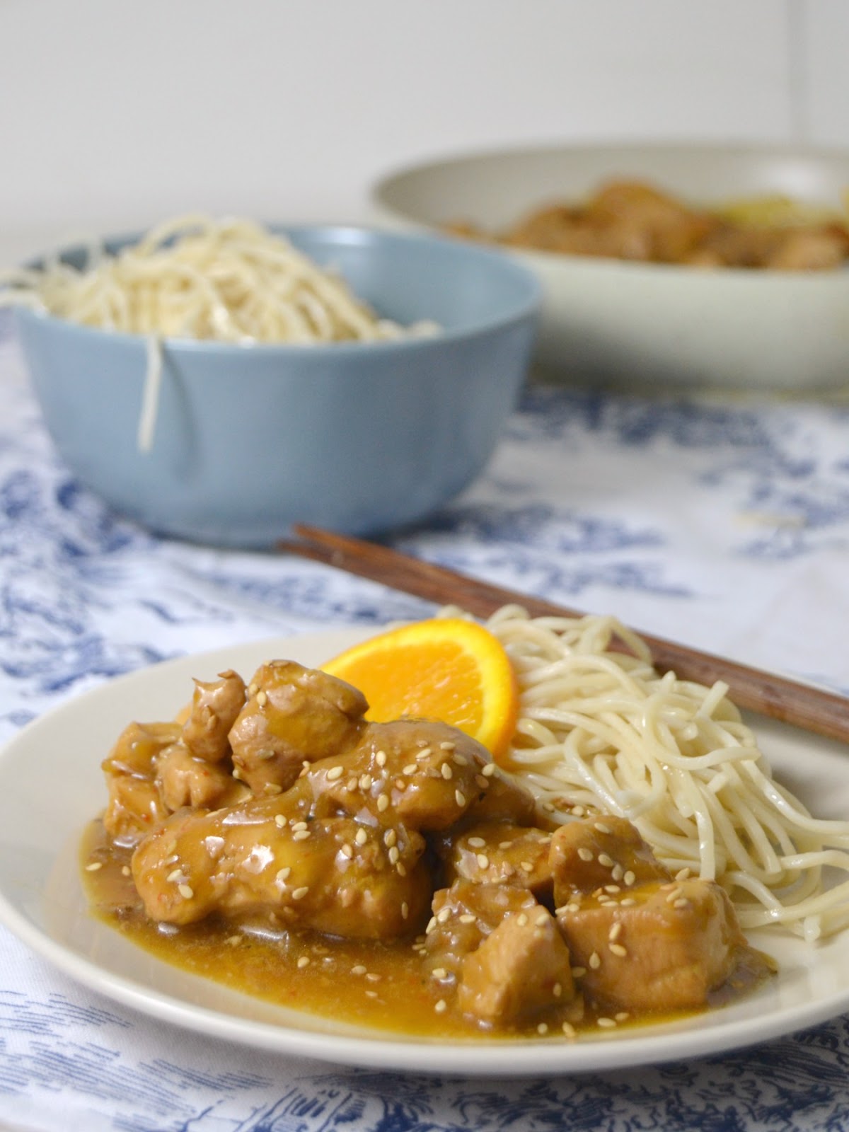 Pollo a la naranja estilo asiático