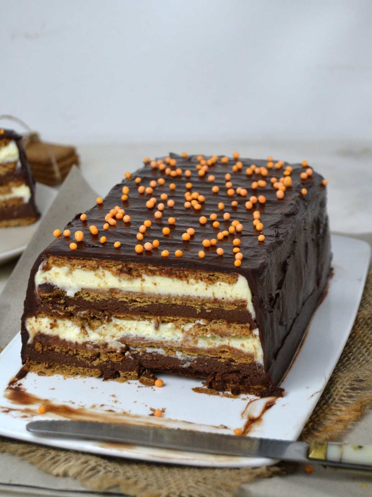 Tarta de dos chocolates con galletas ¡Sin horno!