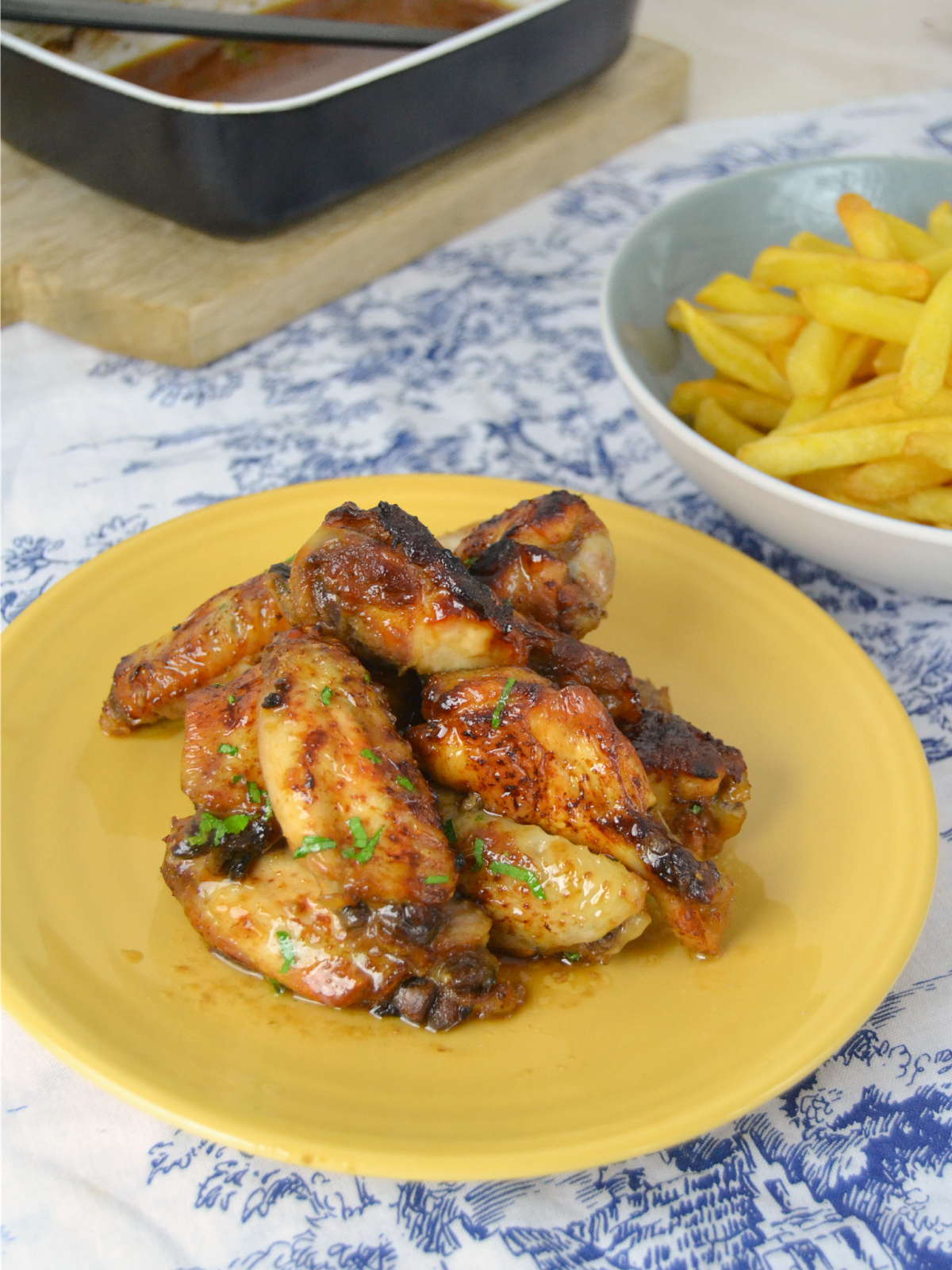 Alitas de pollo al horno con miel y soja