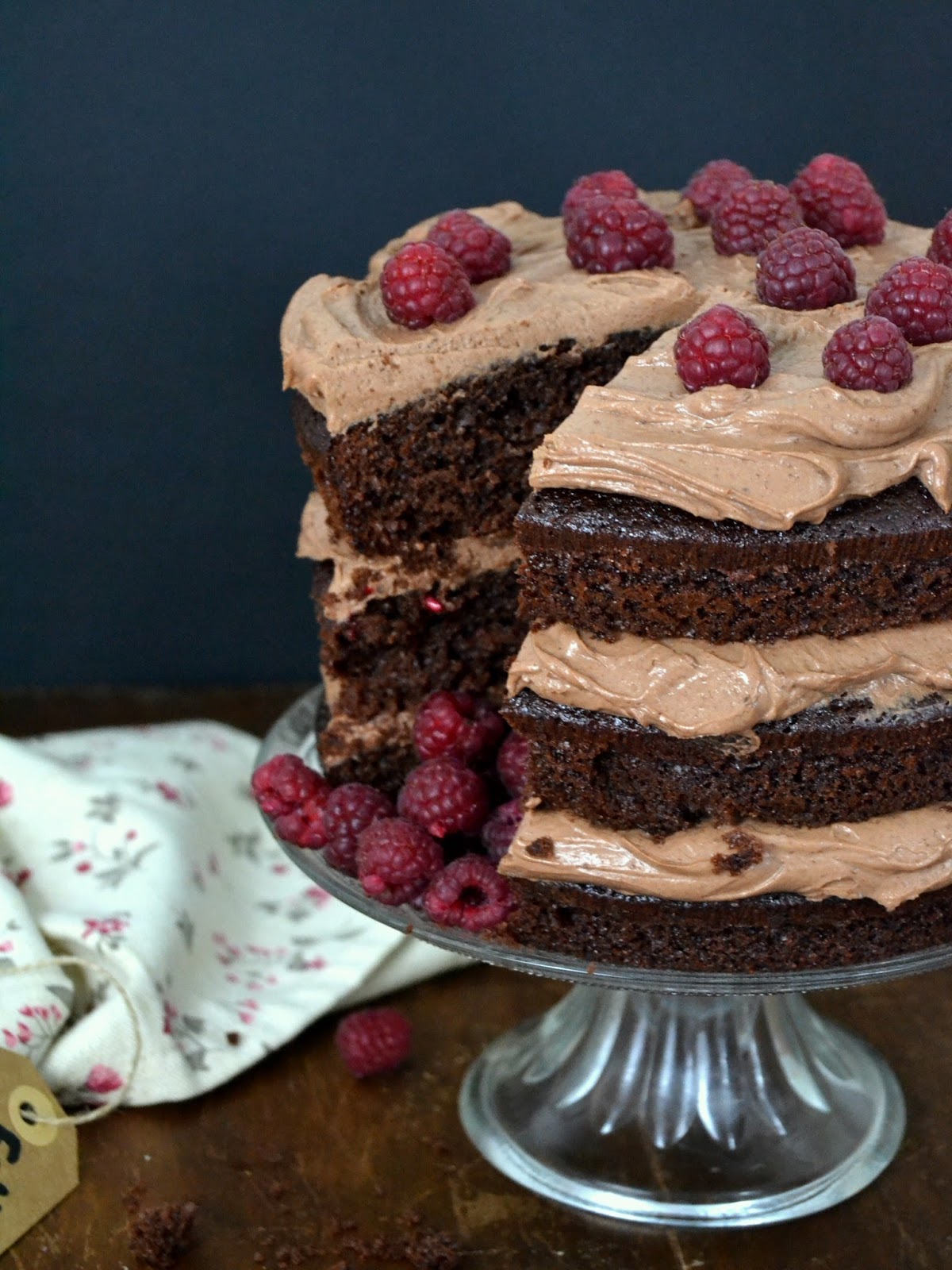 Tarta de chocolate con crema de queso 