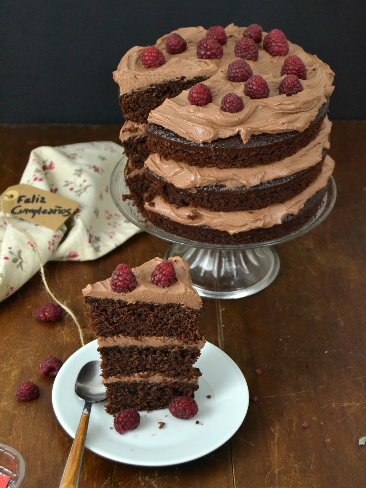 Tarta de chocolate con crema de queso 