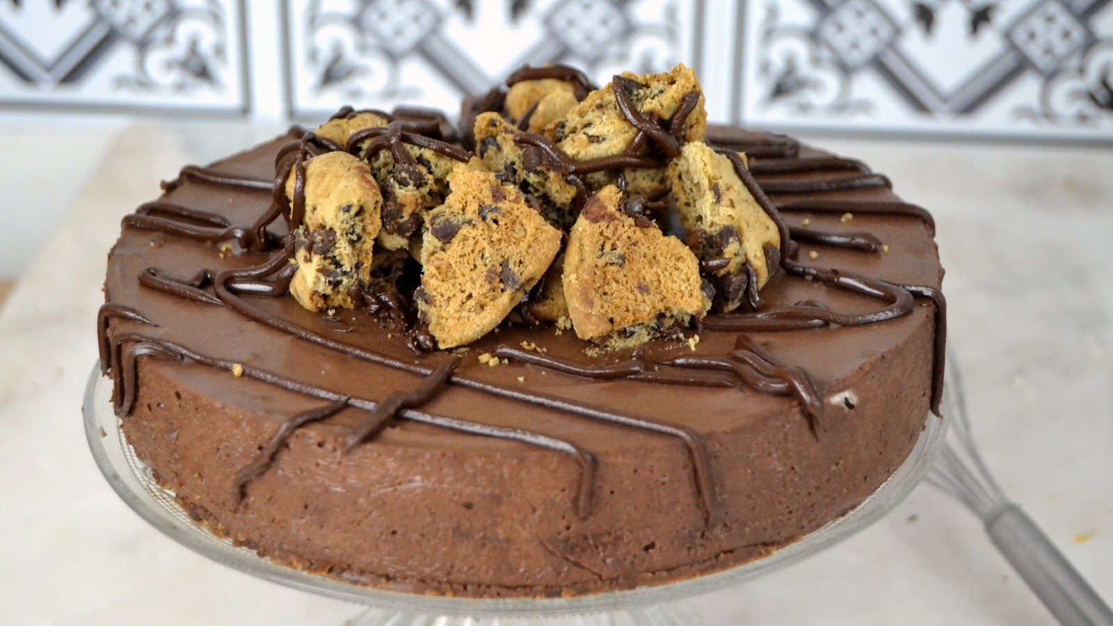 Tarta mousse de chocolate con cookies