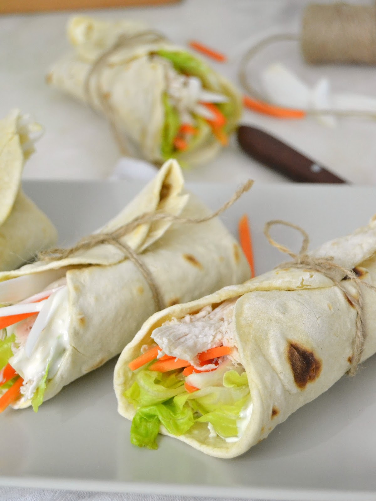 Wraps de pollo con tortillas mexicanas caseras