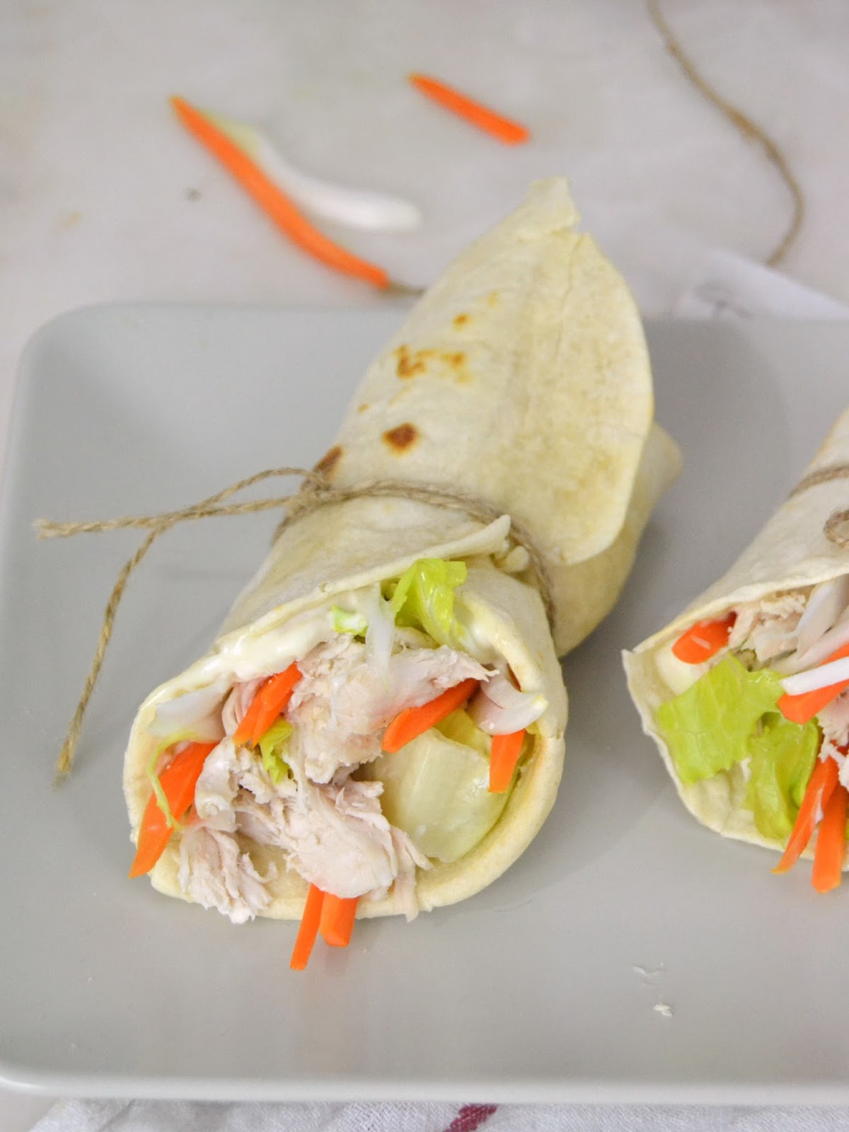 Wraps de pollo con tortillas mexicanas caseras