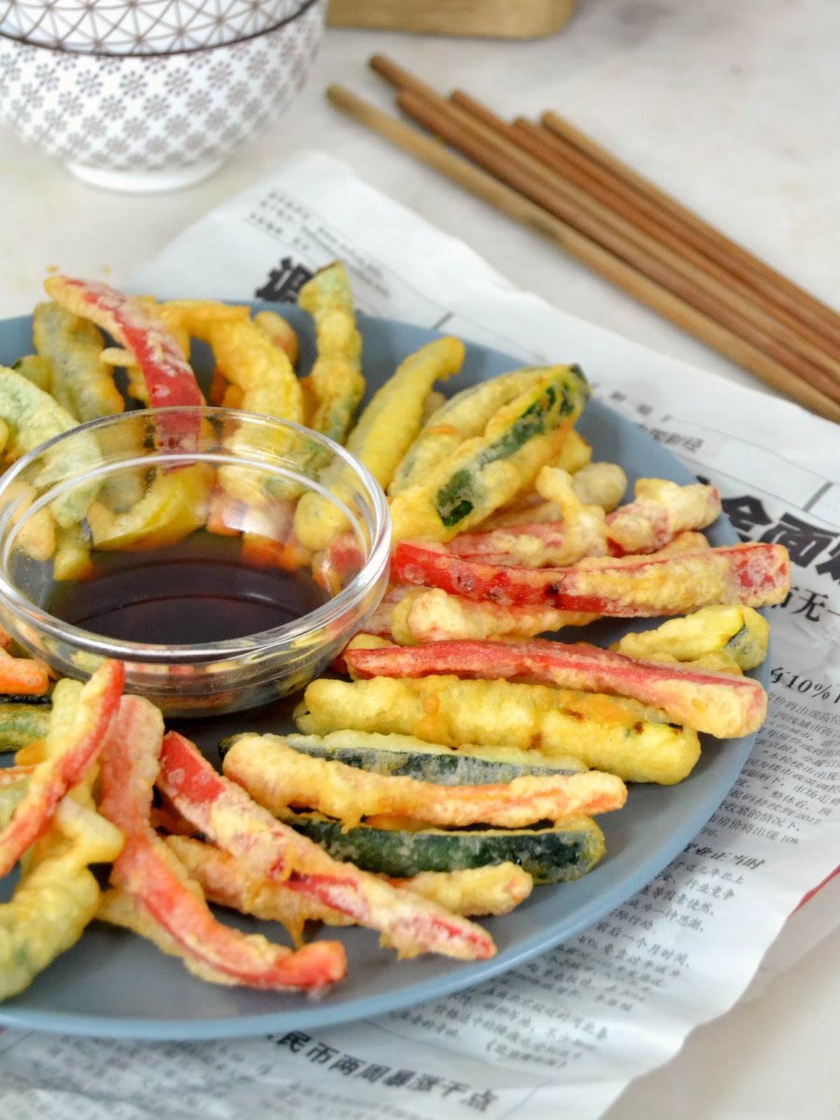 Tempura de verduras mercado flotante kit autoaprendizaje japon