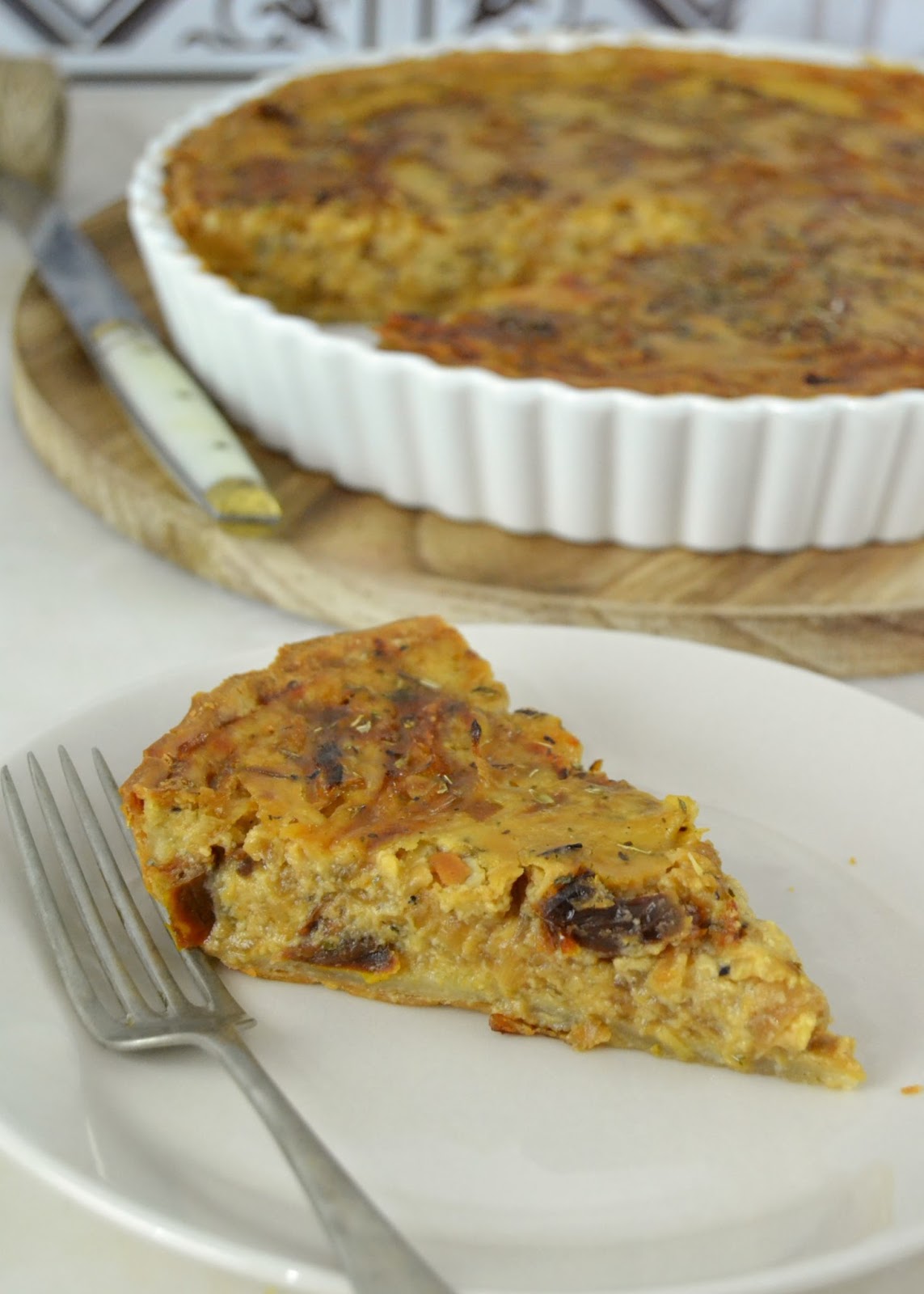 Tarta salada de cebolla y queso