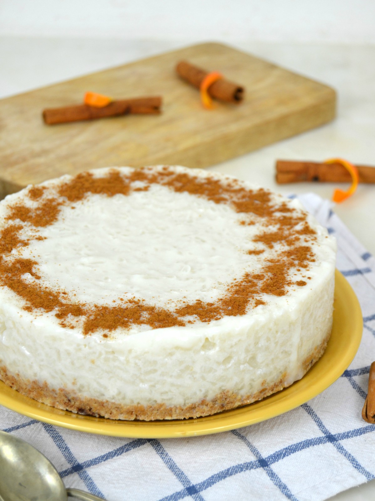 Tarta de arroz con leche sin horno