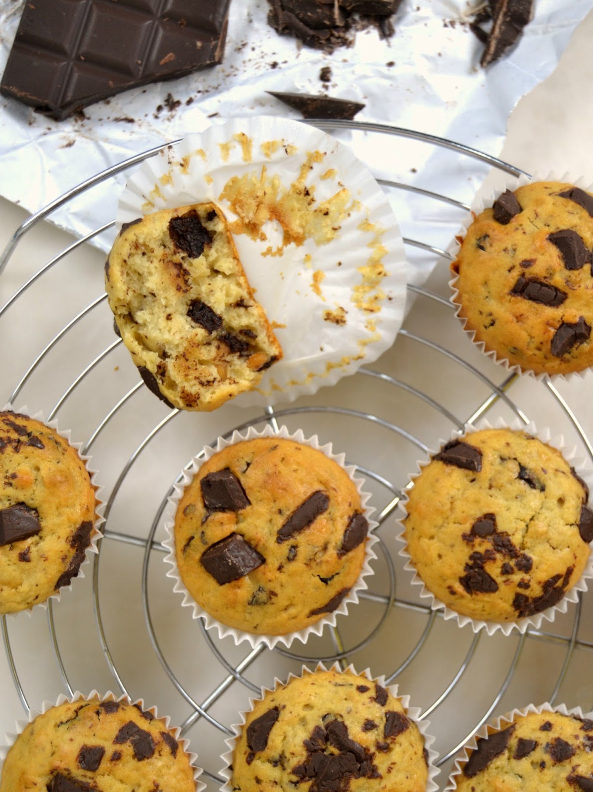 Muffins de crema de cacahuete y chocolate