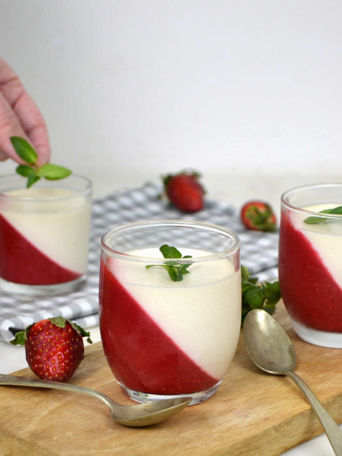 Panna cotta con fresas