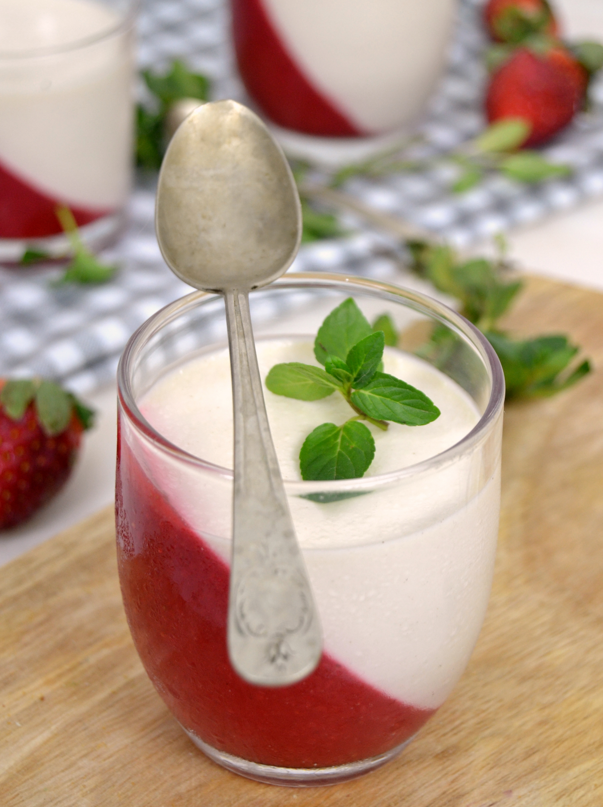 Panna cotta con fresas