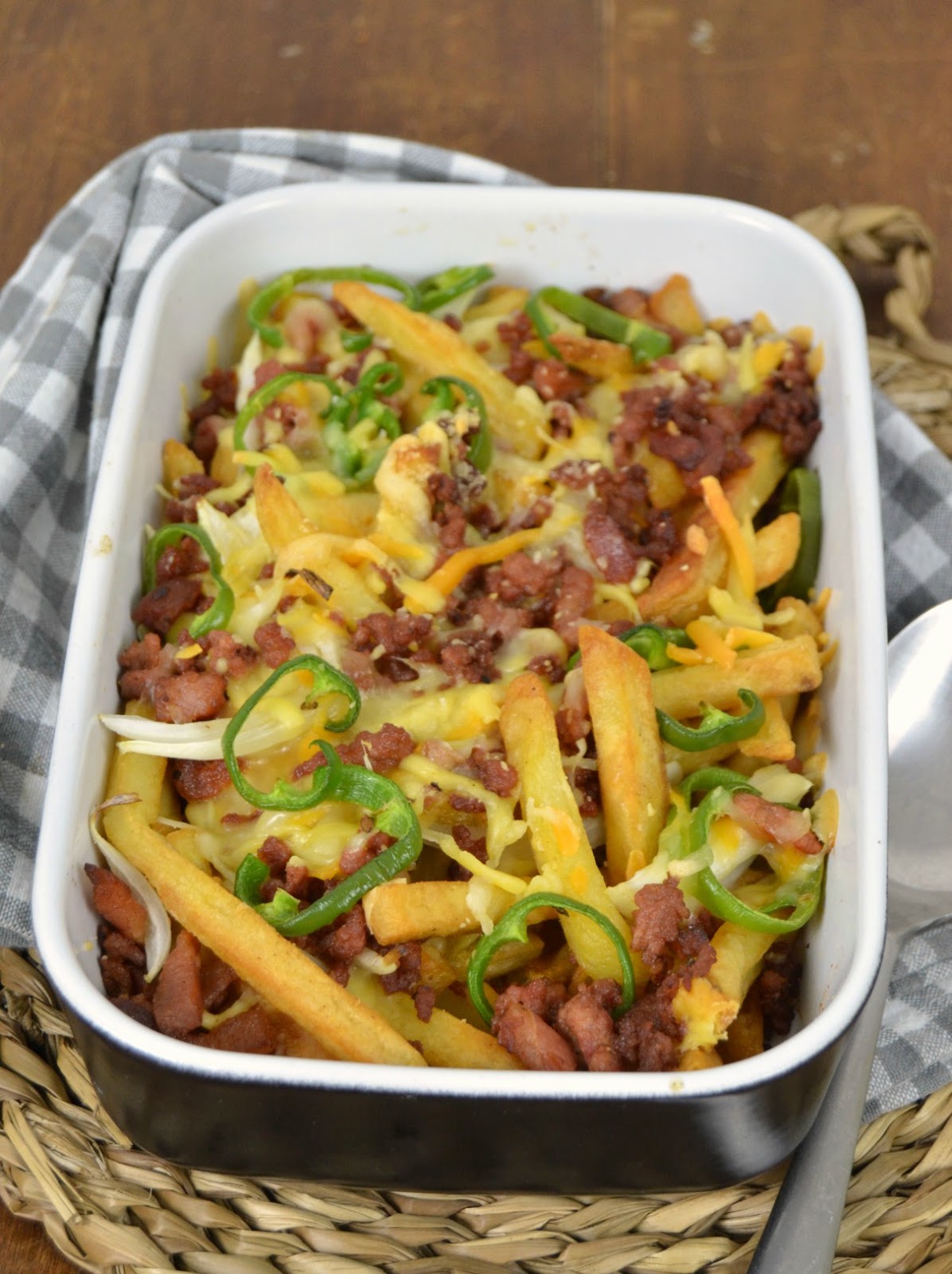 Patatas fritas con carne y queso estilo Tex-Mex