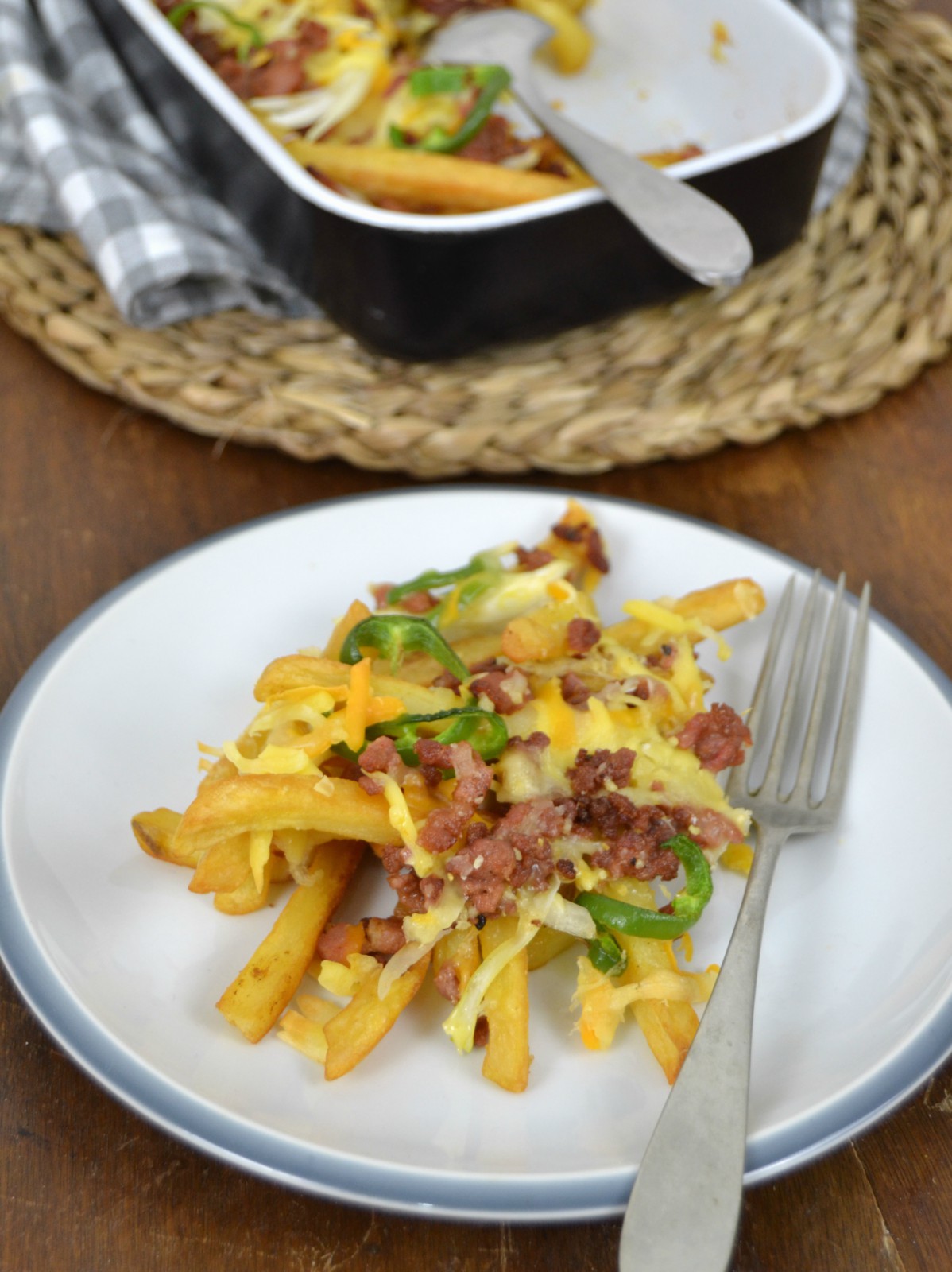 Patatas fritas con carne y queso estilo Tex-Mex