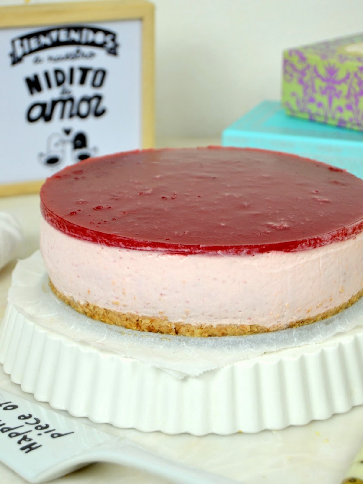 Tarta de yogur de fresa