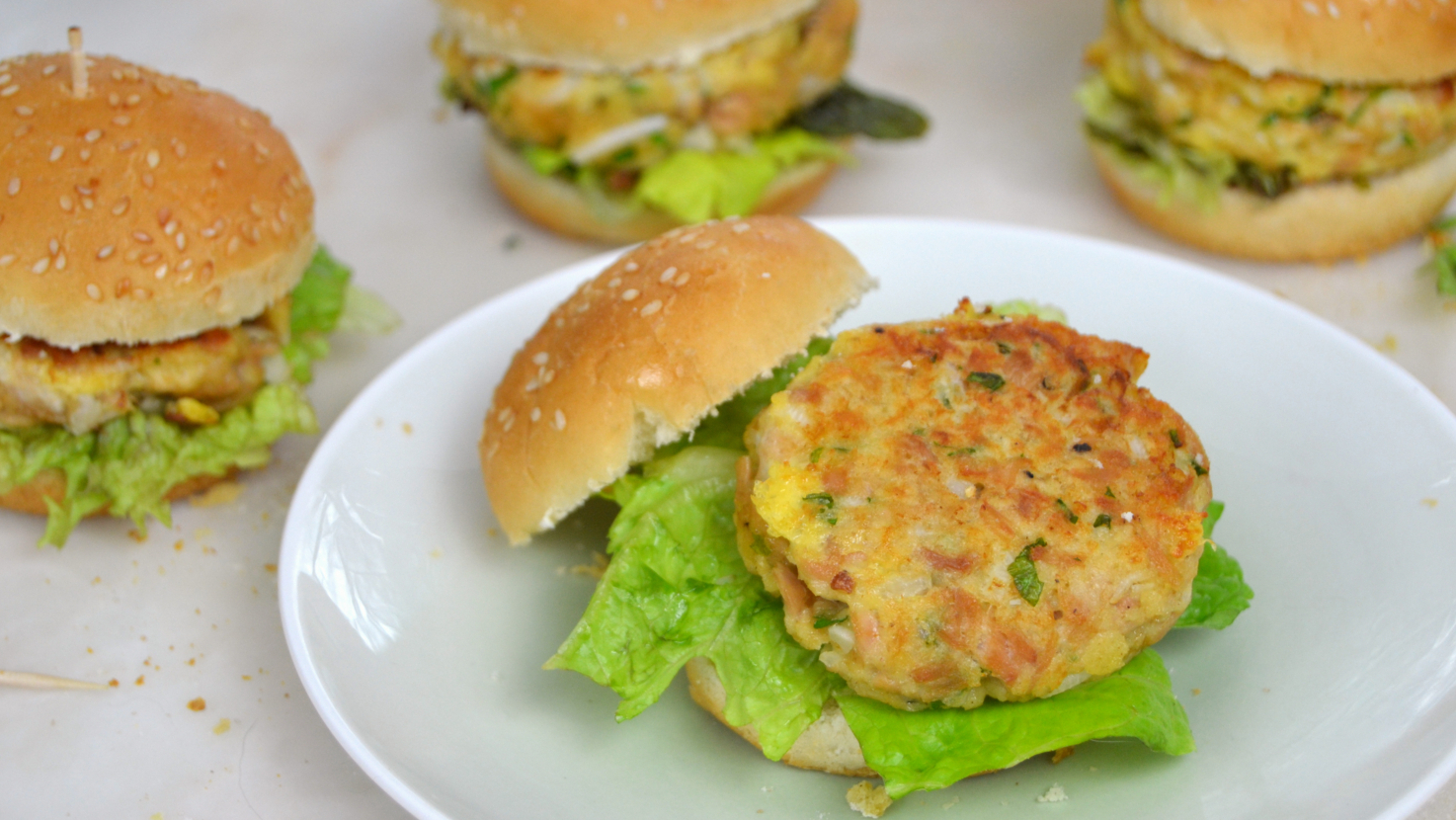 Hamburguesas de atún en conserva