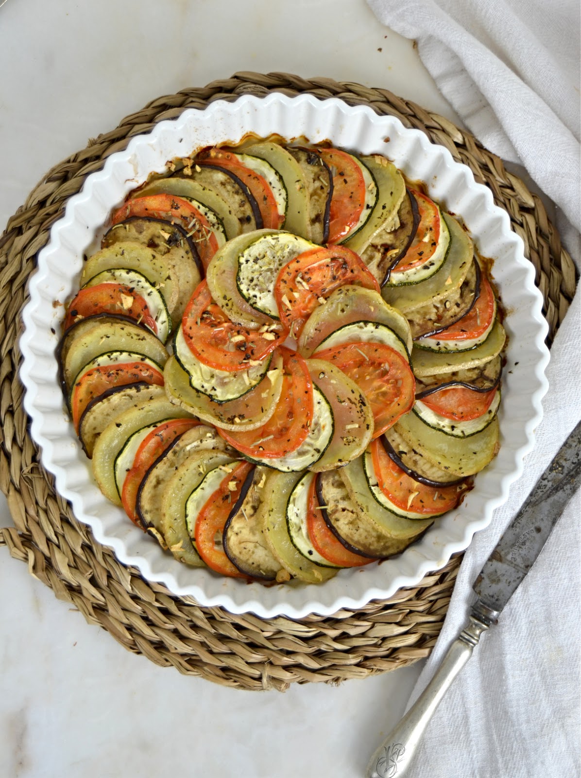  Ratatouille. Guarnición de verduras asadas