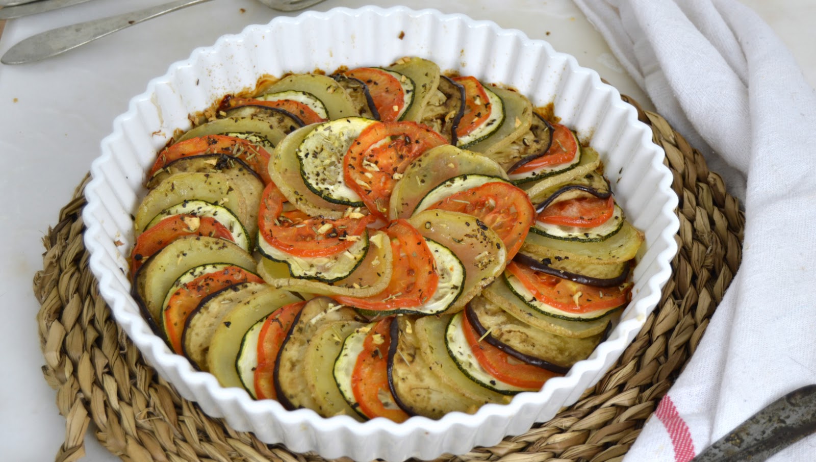  Ratatouille. Guarnición de verduras asadas