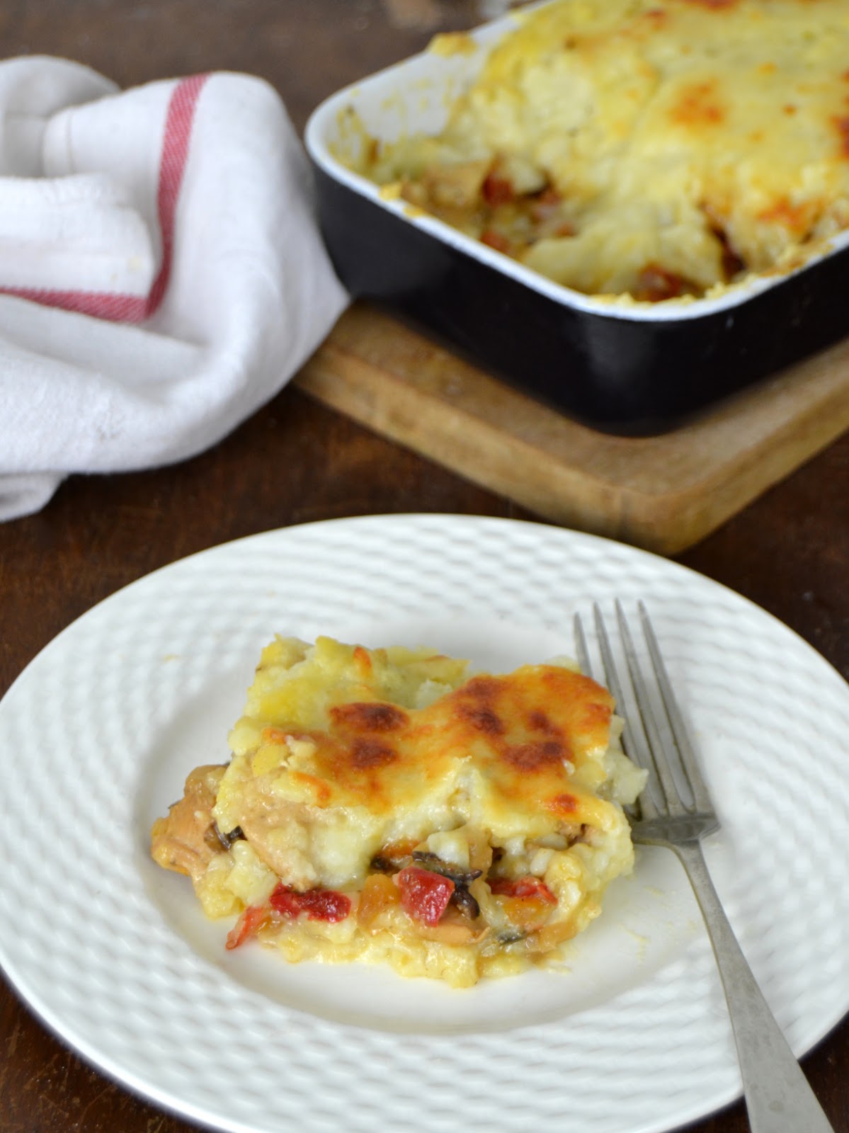 Pastel de pollo y patatas