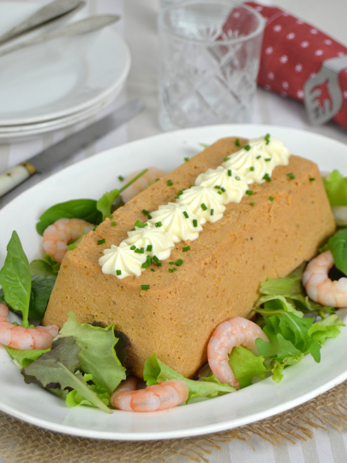 Pastel de salmón y gambas