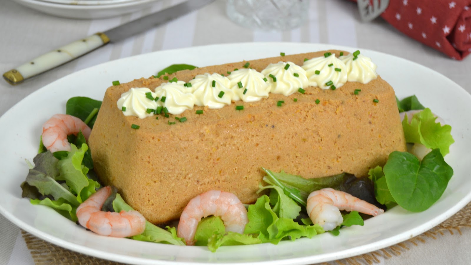 Pastel de salmón y gambas