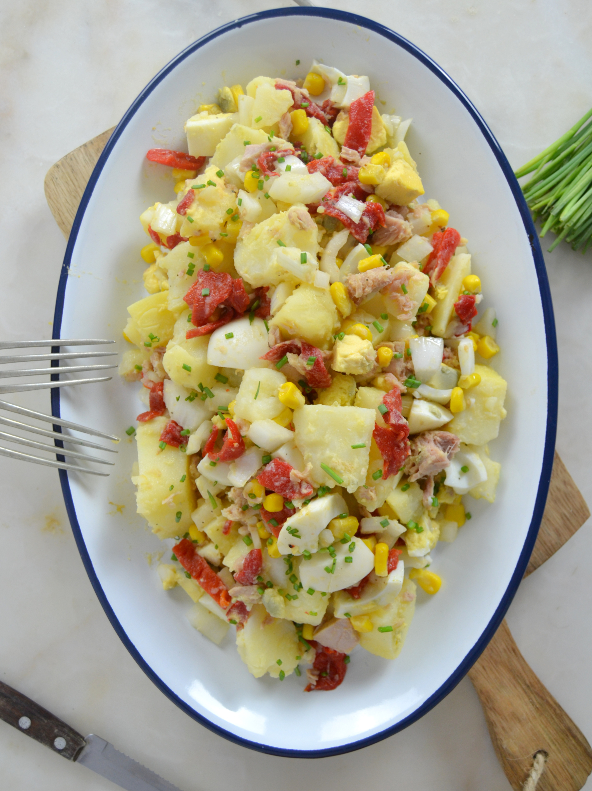 Ensalada de patata y atún ¡Fácil y rica!